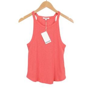 Splendid High Neck Rib Tank Coral Pink Size XS NWT